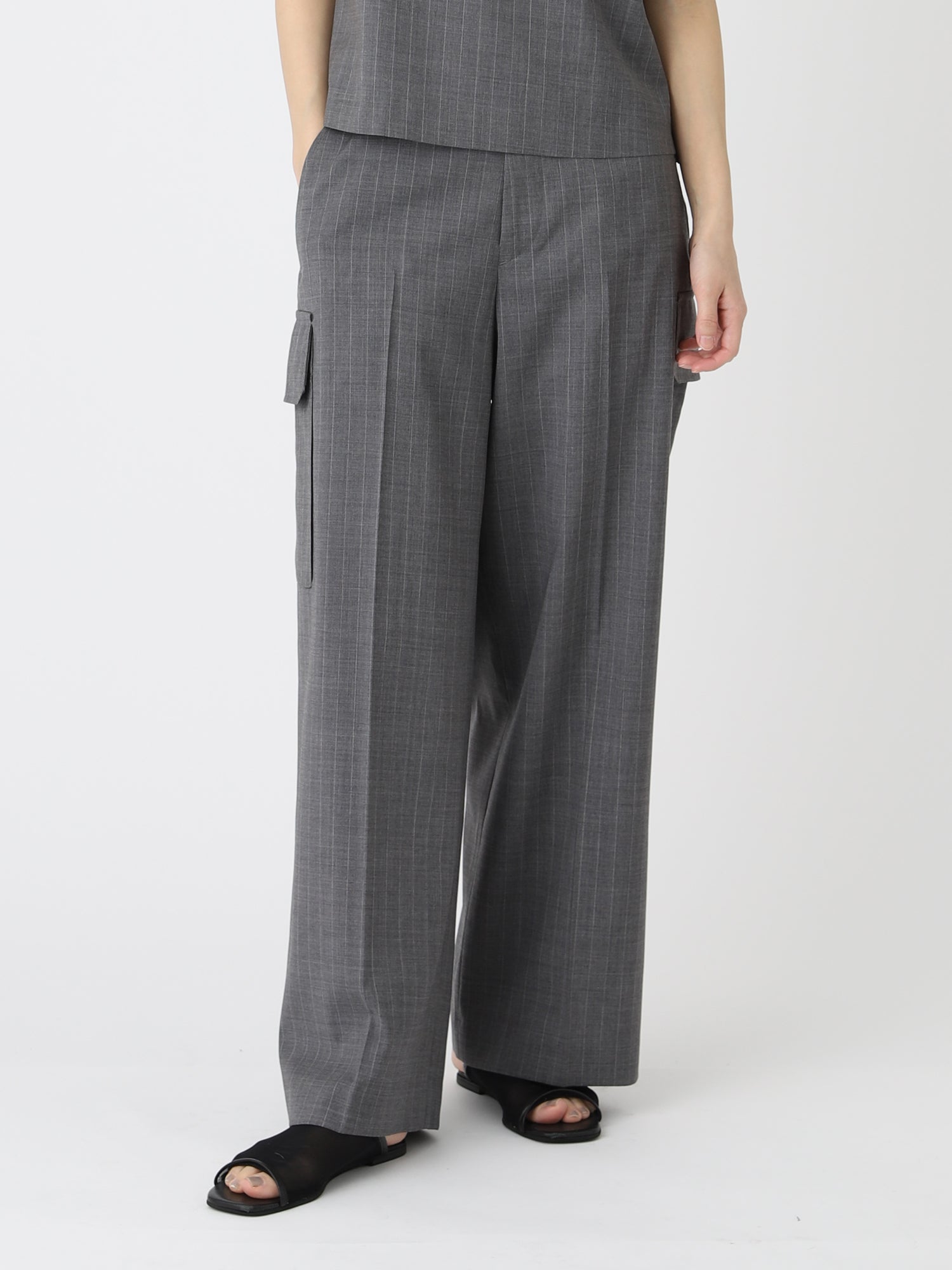 Tropical W Wide Cargo Pants<BR>サッシュベルトでウエストの調節が可能