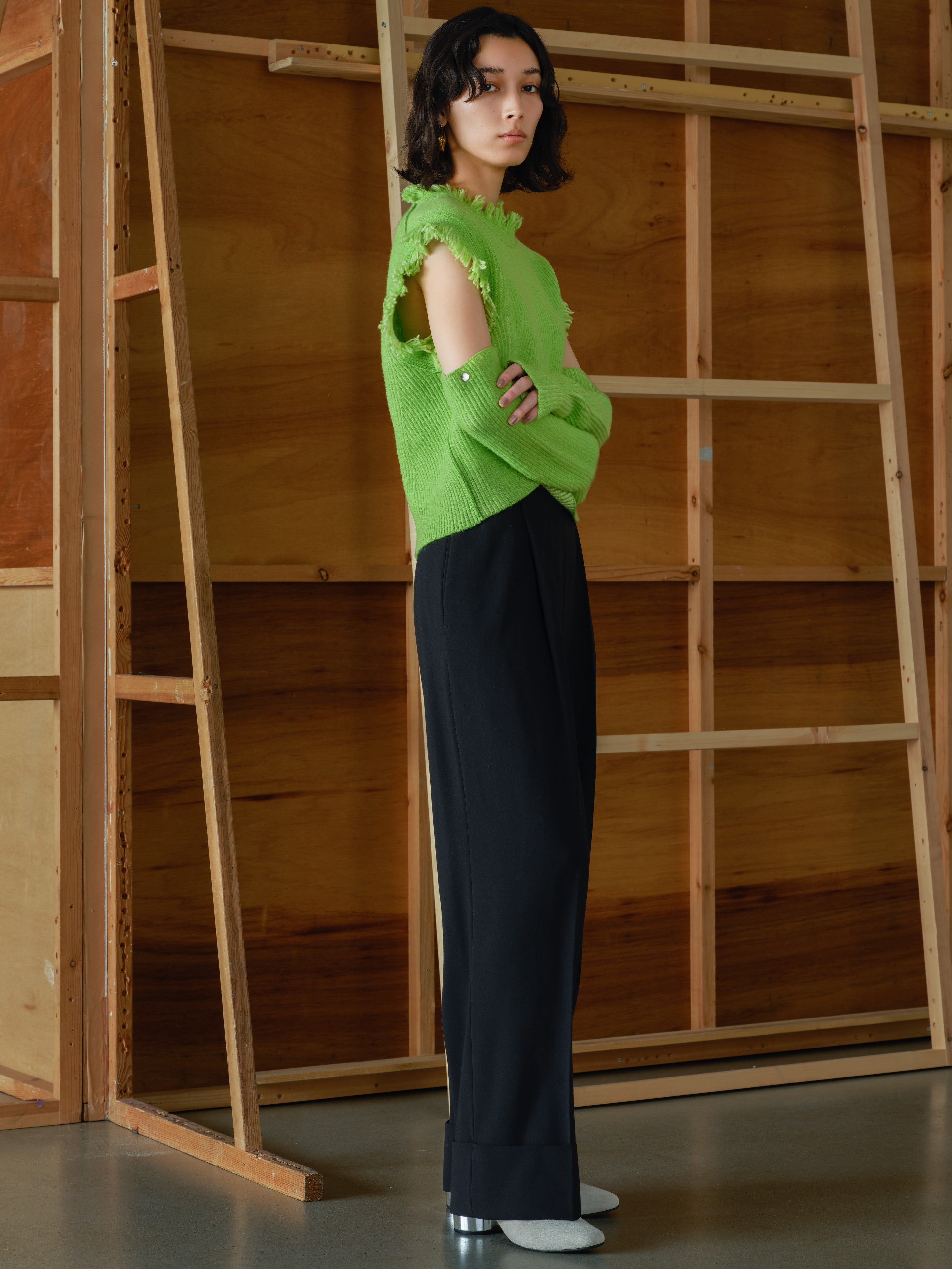 Fringe Vest<BR>シンプルなインナーのレイヤードアイテムに最適