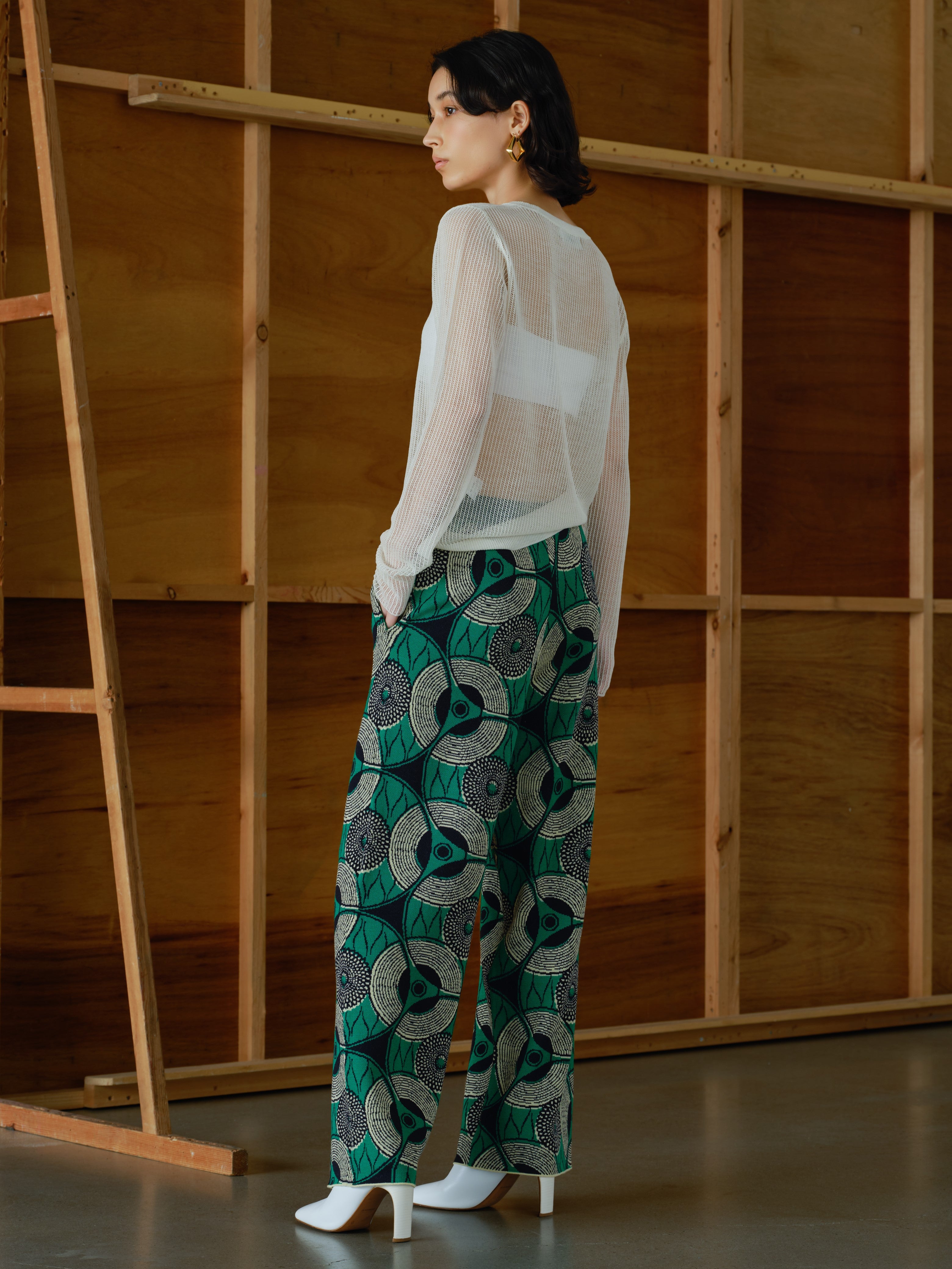 African Batik Pants<BR>ヒザ抜けしにくい ニットパンツ