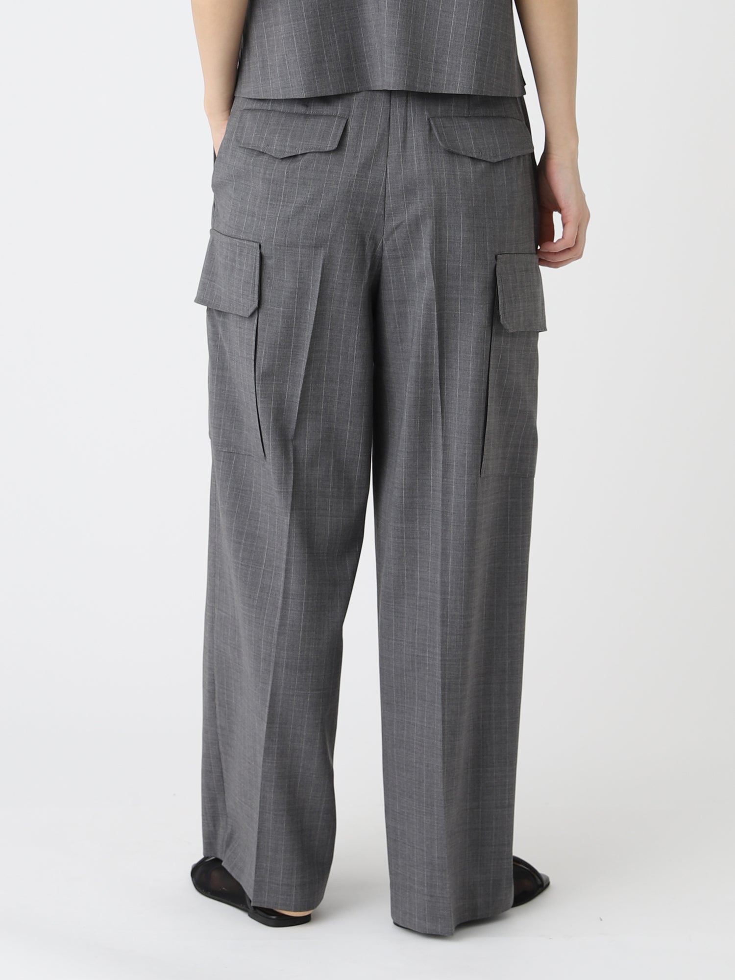 Tropical W Wide Cargo Pants<BR>サッシュベルトでウエストの調節が可能