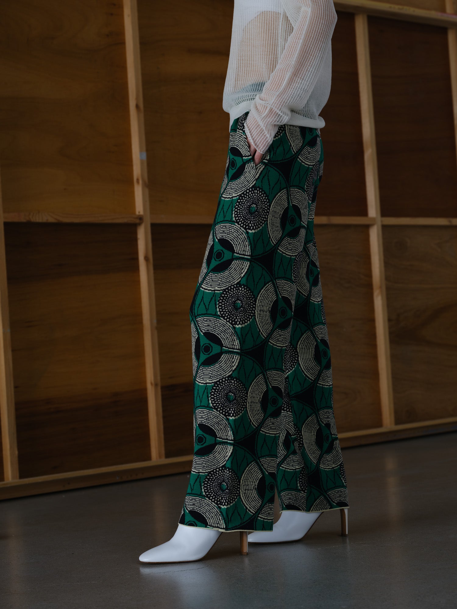 African Batik Pants<BR>ヒザ抜けしにくい ニットパンツ