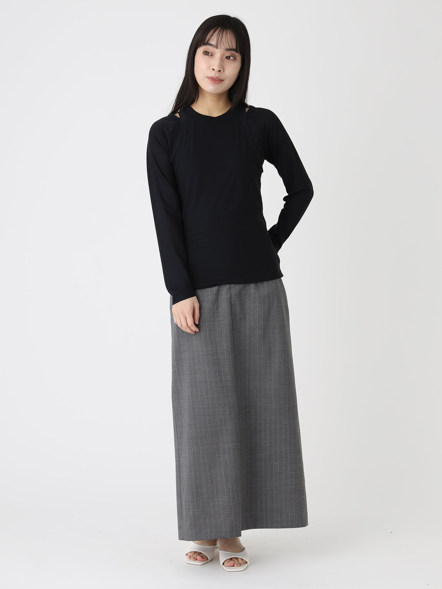 Tropical W Skirt<BR>メンズスラックスをモチーフに