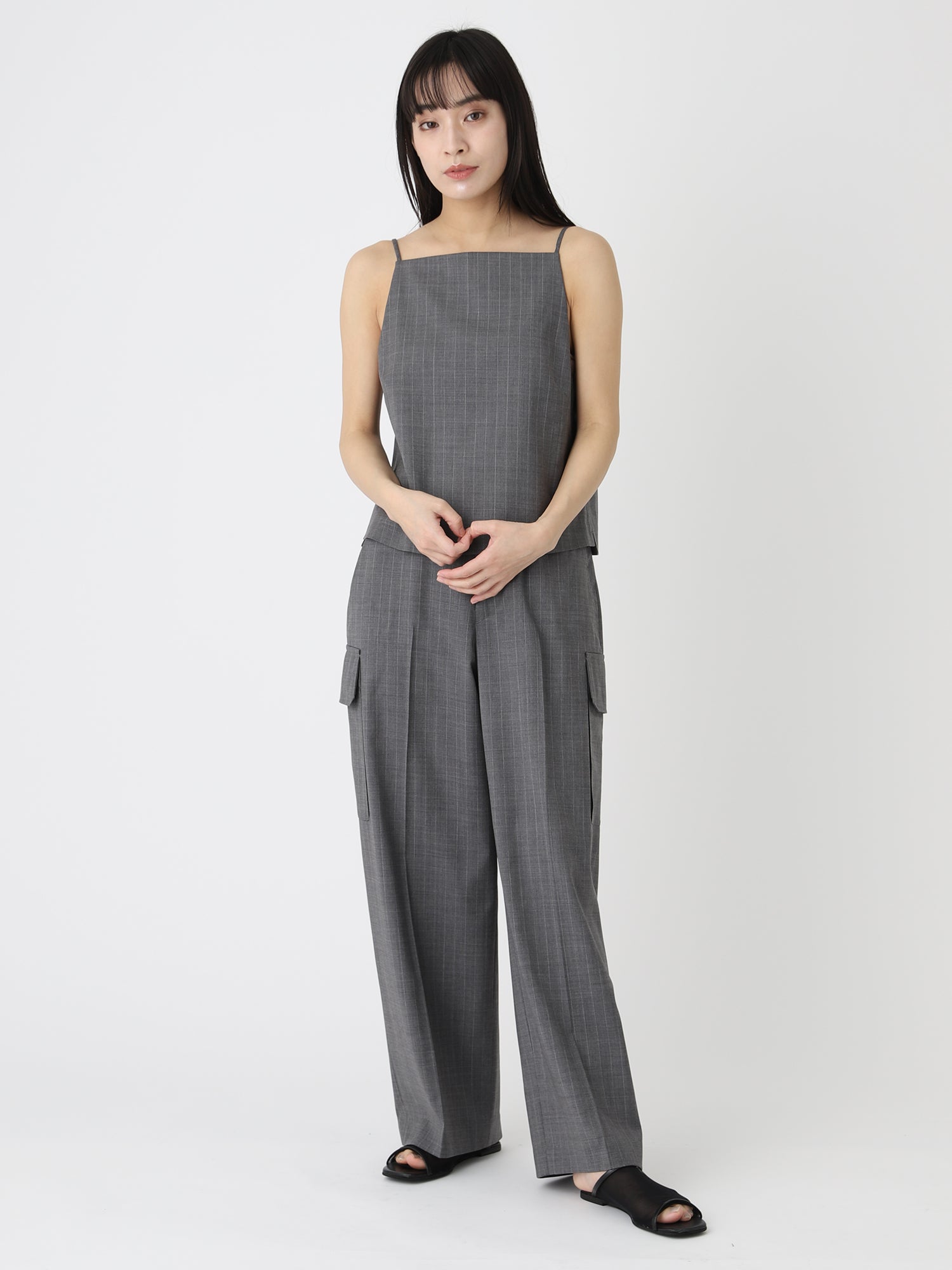 Tropical W Wide Cargo Pants<BR>サッシュベルトでウエストの調節が可能