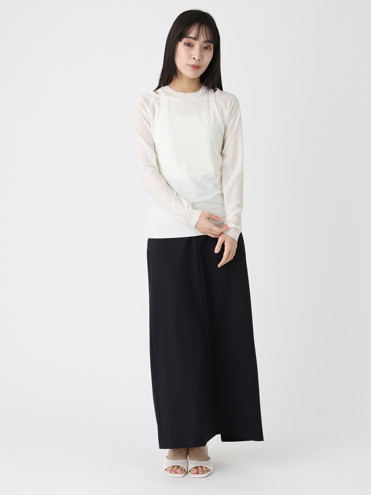 Tropical W Skirt<BR>メンズスラックスをモチーフに