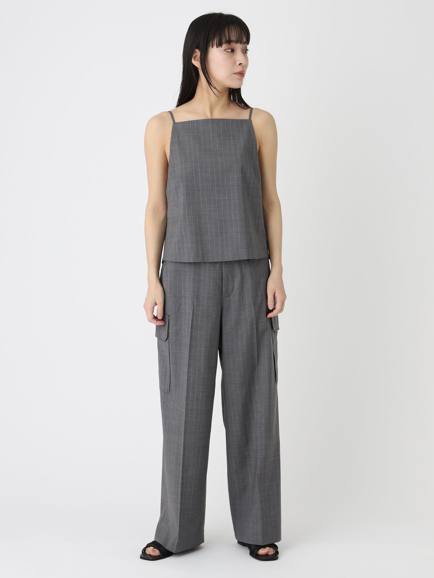 Tropical W Wide Cargo Pants<BR>サッシュベルトでウエストの調節が可能