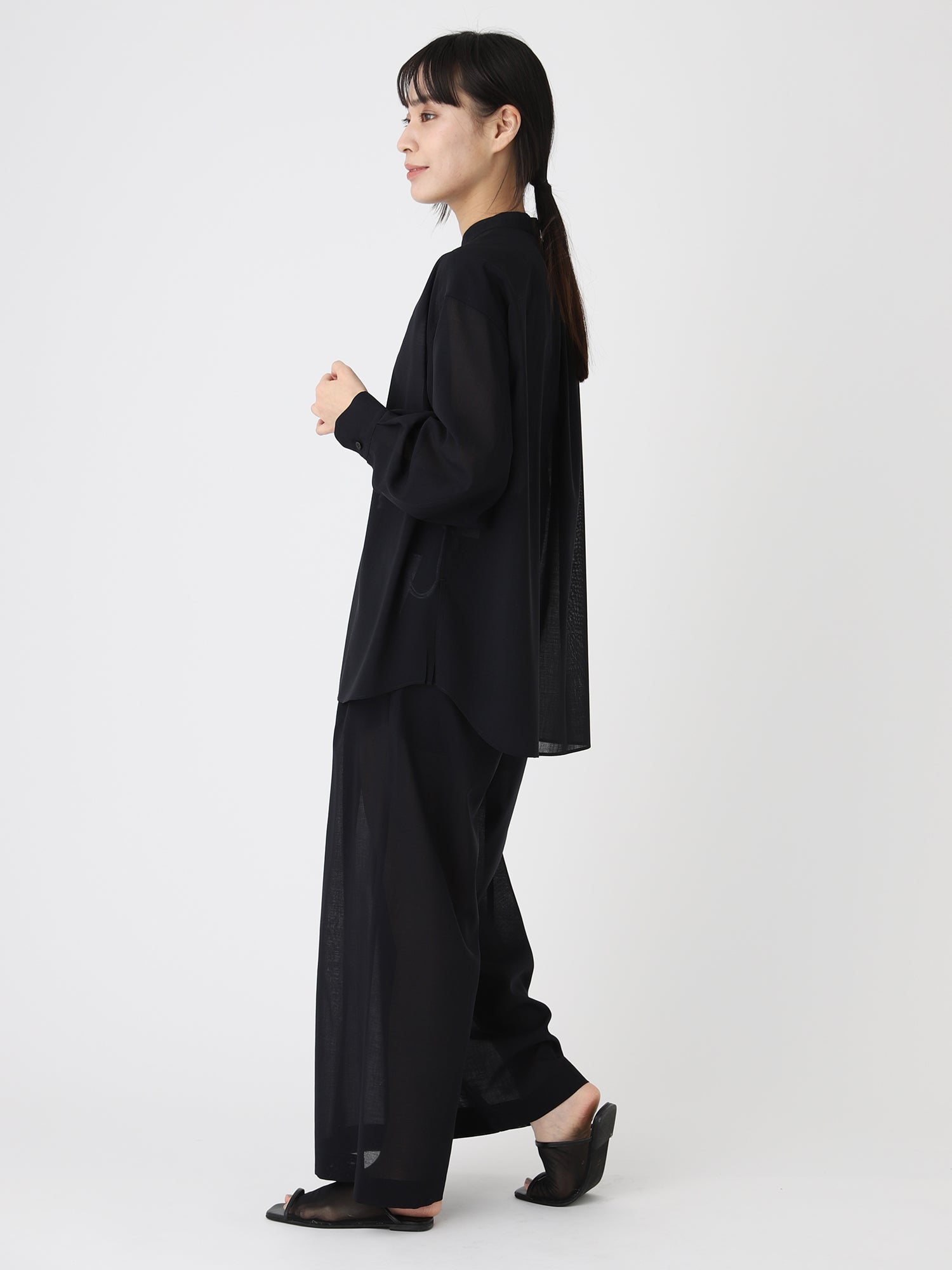 Voile Sheer Tuck Pants<BR>防ぐシワ性に優れたアイテム