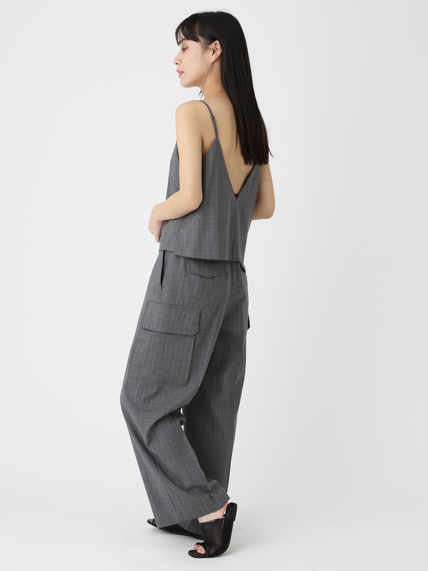 Tropical W Wide Cargo Pants<BR>サッシュベルトでウエストの調節が可能