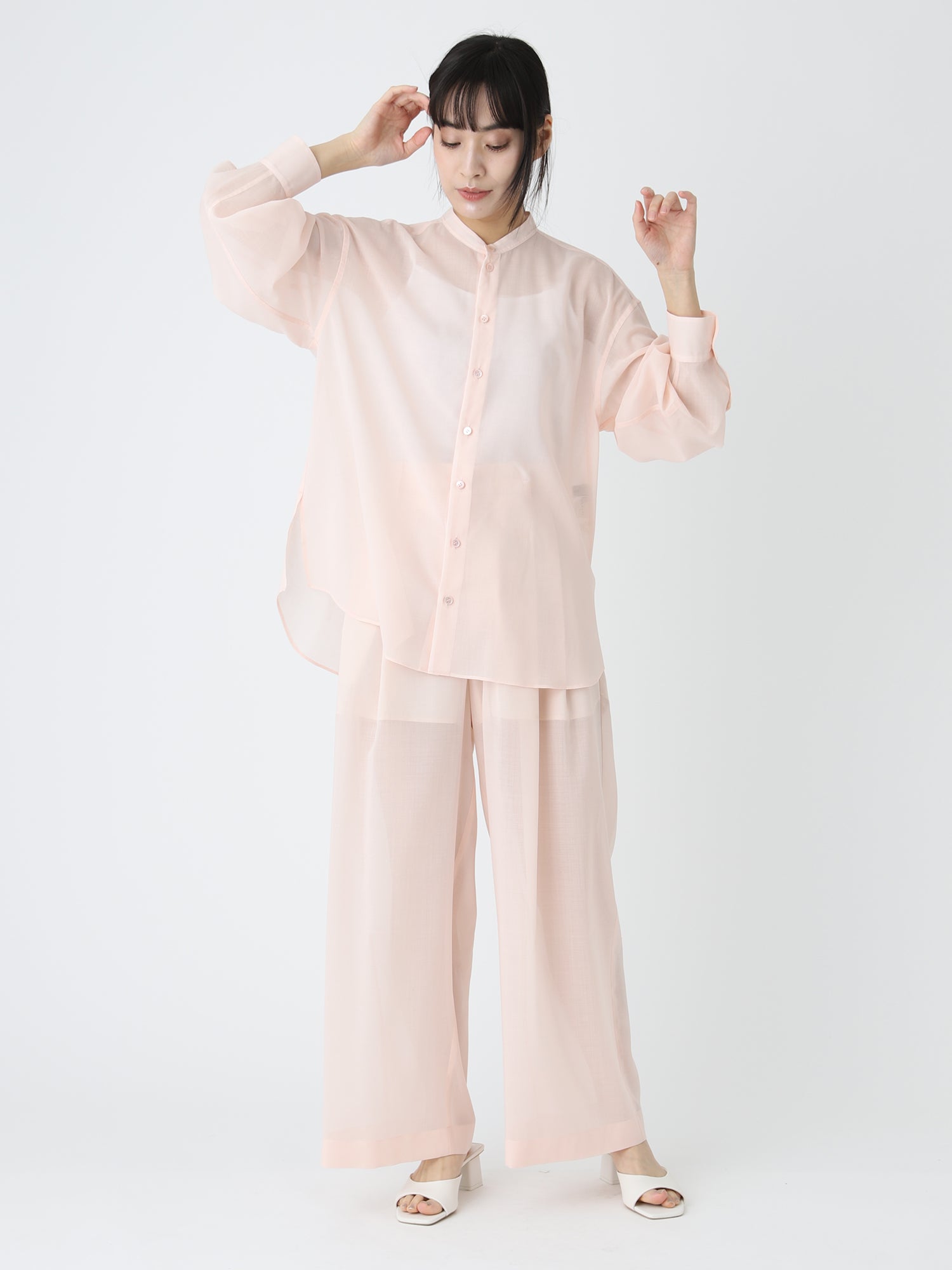 Voile Sheer Tuck Pants<BR>防ぐシワ性に優れたアイテム