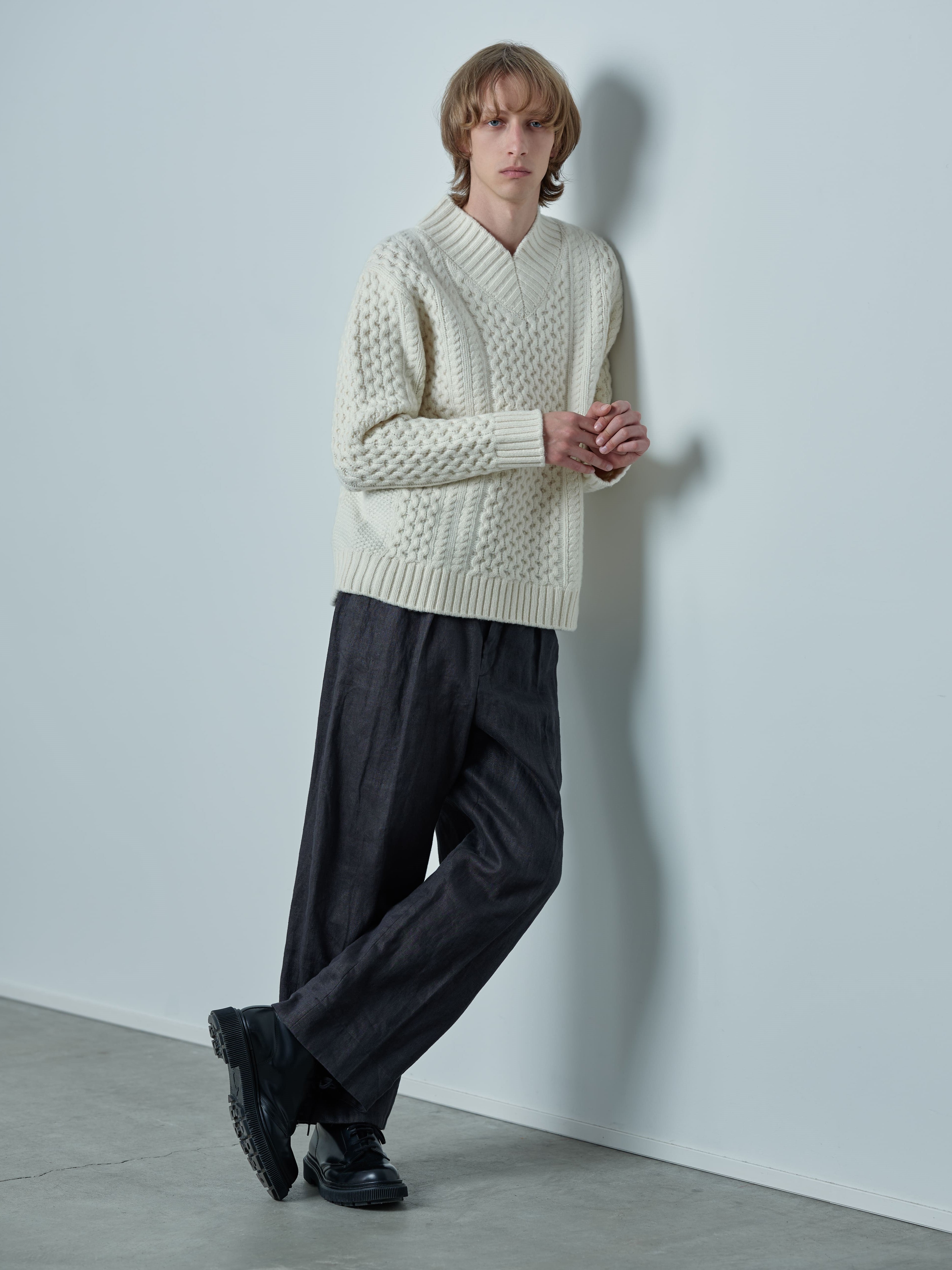Fisherman's sweater<BR>冬の寒さから身を守る肉厚なアランニット