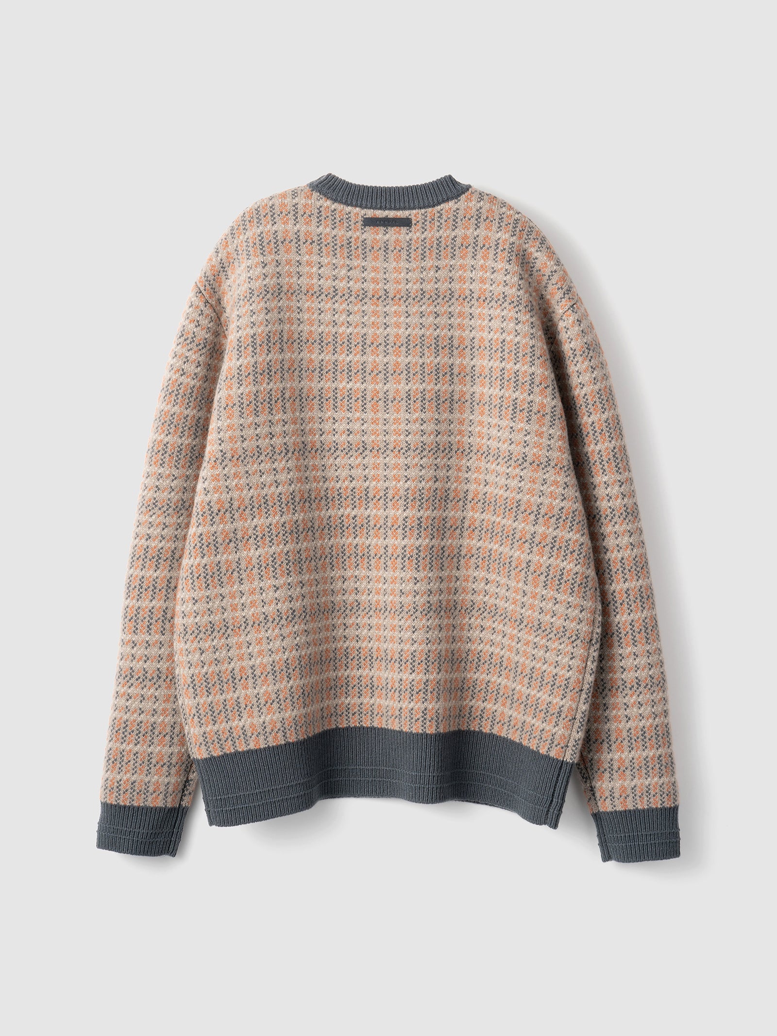 Check Pullover<BR>ふくらみ感のある肉厚ニット