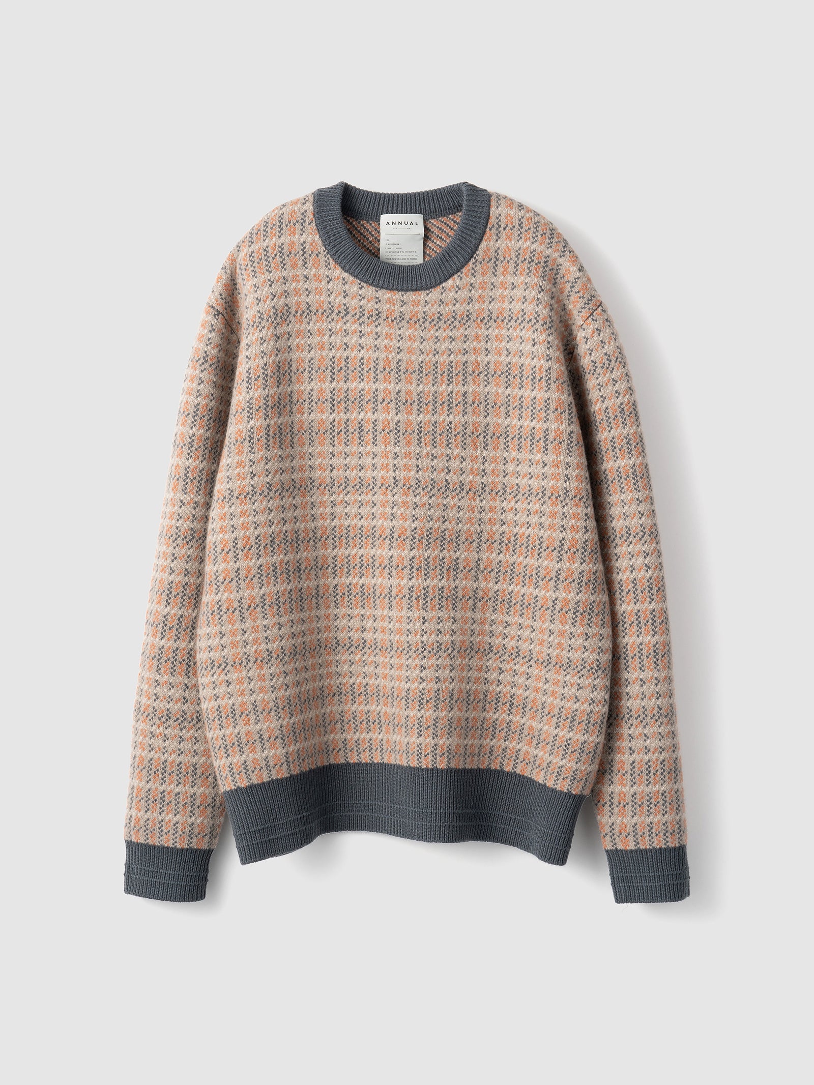 Check Pullover<BR>ふくらみ感のある肉厚ニット