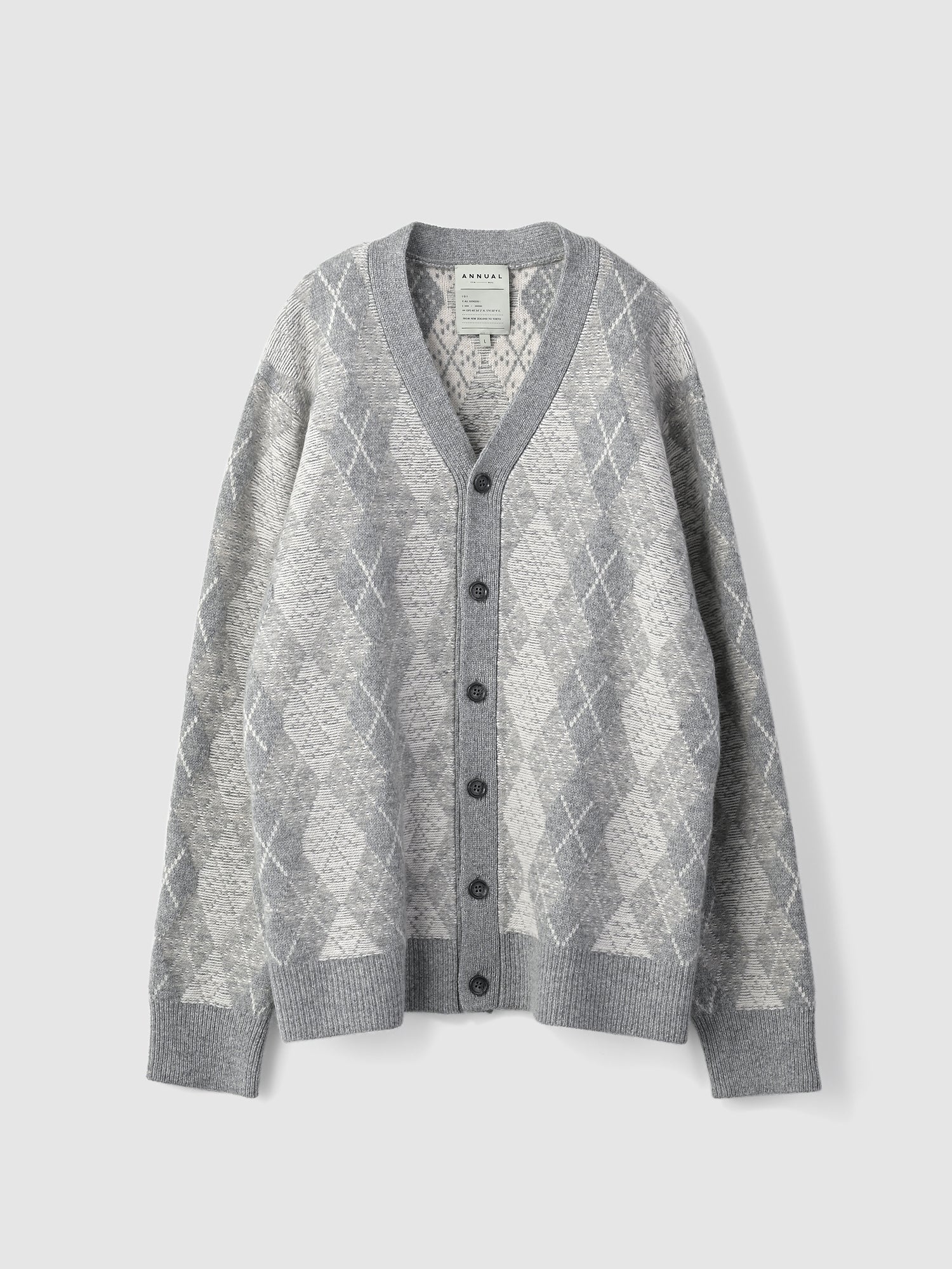 Argyle cardigan<BR>ユニセックスで着られるカーディガン