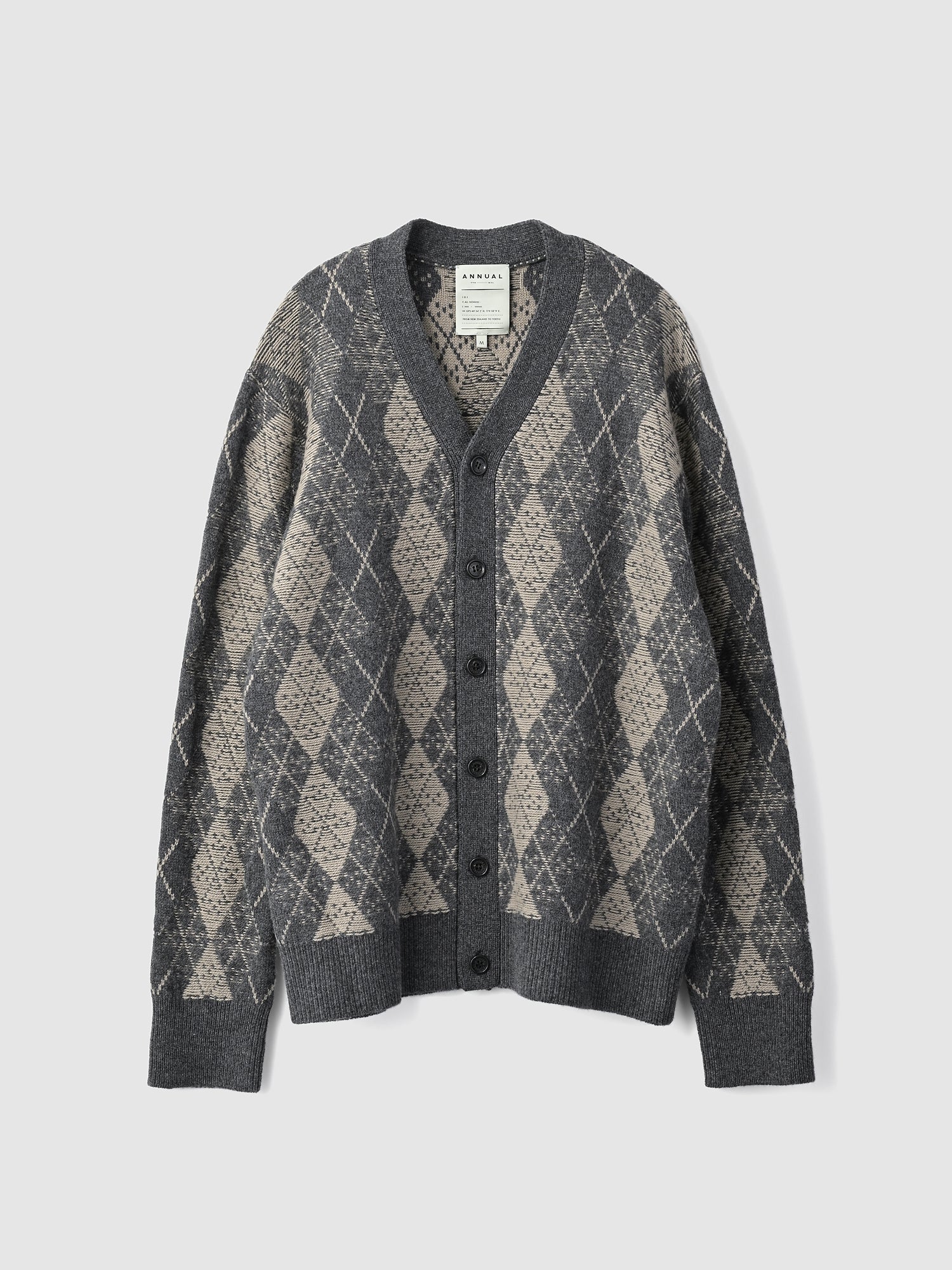 Argyle cardigan<BR>ユニセックスで着られるカーディガン