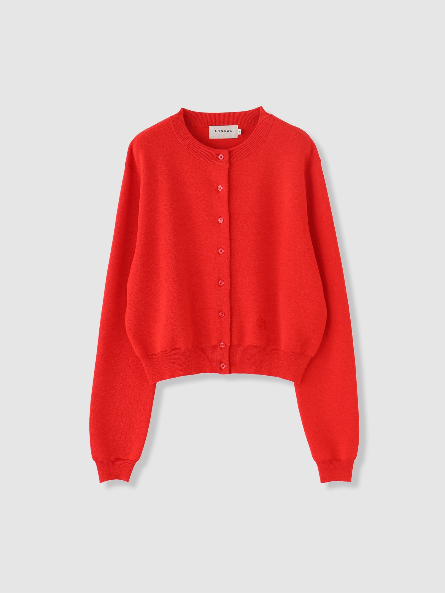 Embroidery Cardigan<BR>シワになりにくい編組織で作られたカーディガン