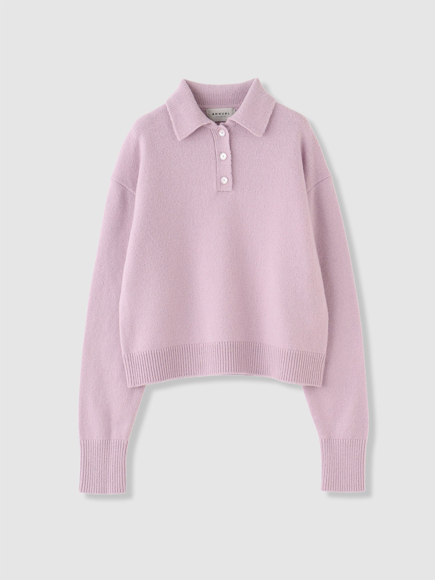 Brushed Polo Sweater<BR>起毛加工による柔らかな着心地