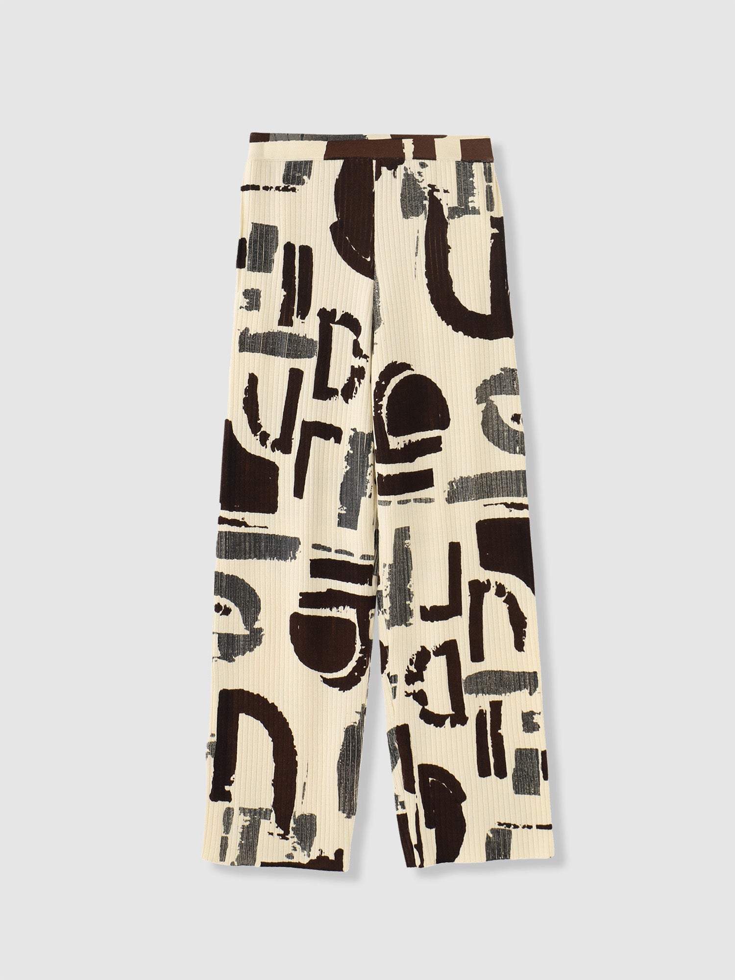 Abstract Painting Pants<BR>ストレスフリーなリブニットパンツ