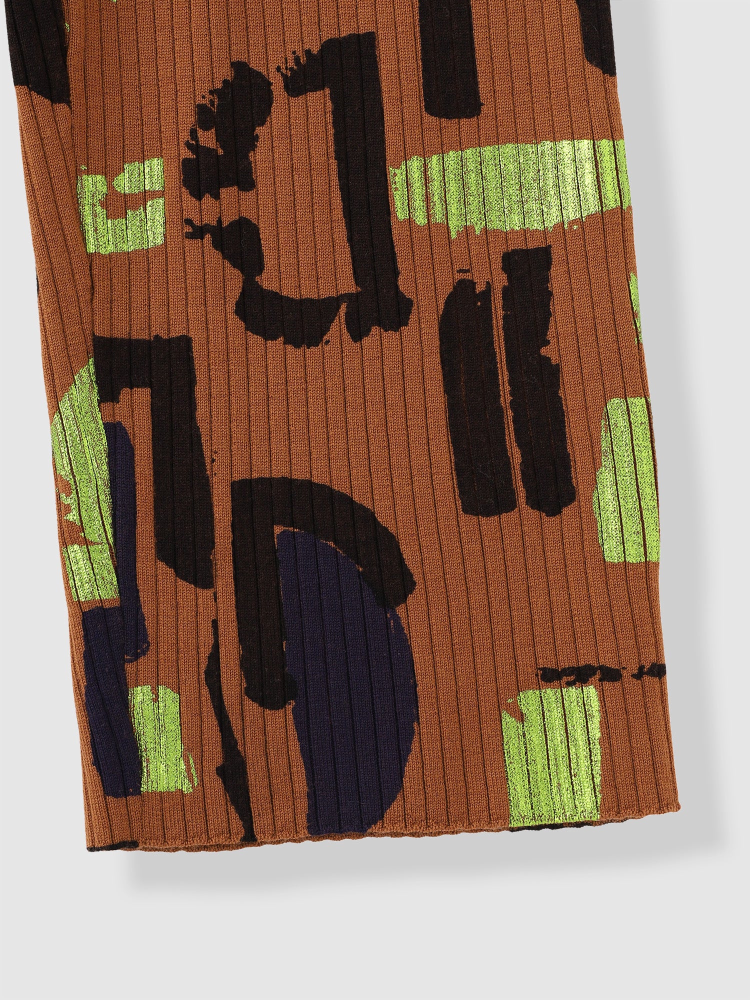 Abstract Painting Pants<BR>ストレスフリーなリブニットパンツ