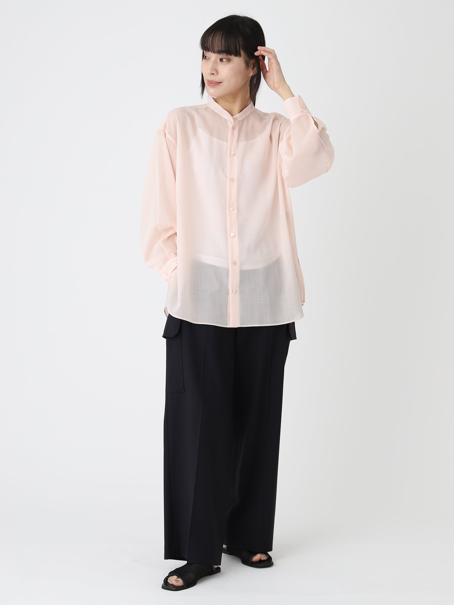 Voile Sheer Shirts<BR>防ぐシワ性に優れたアイテム