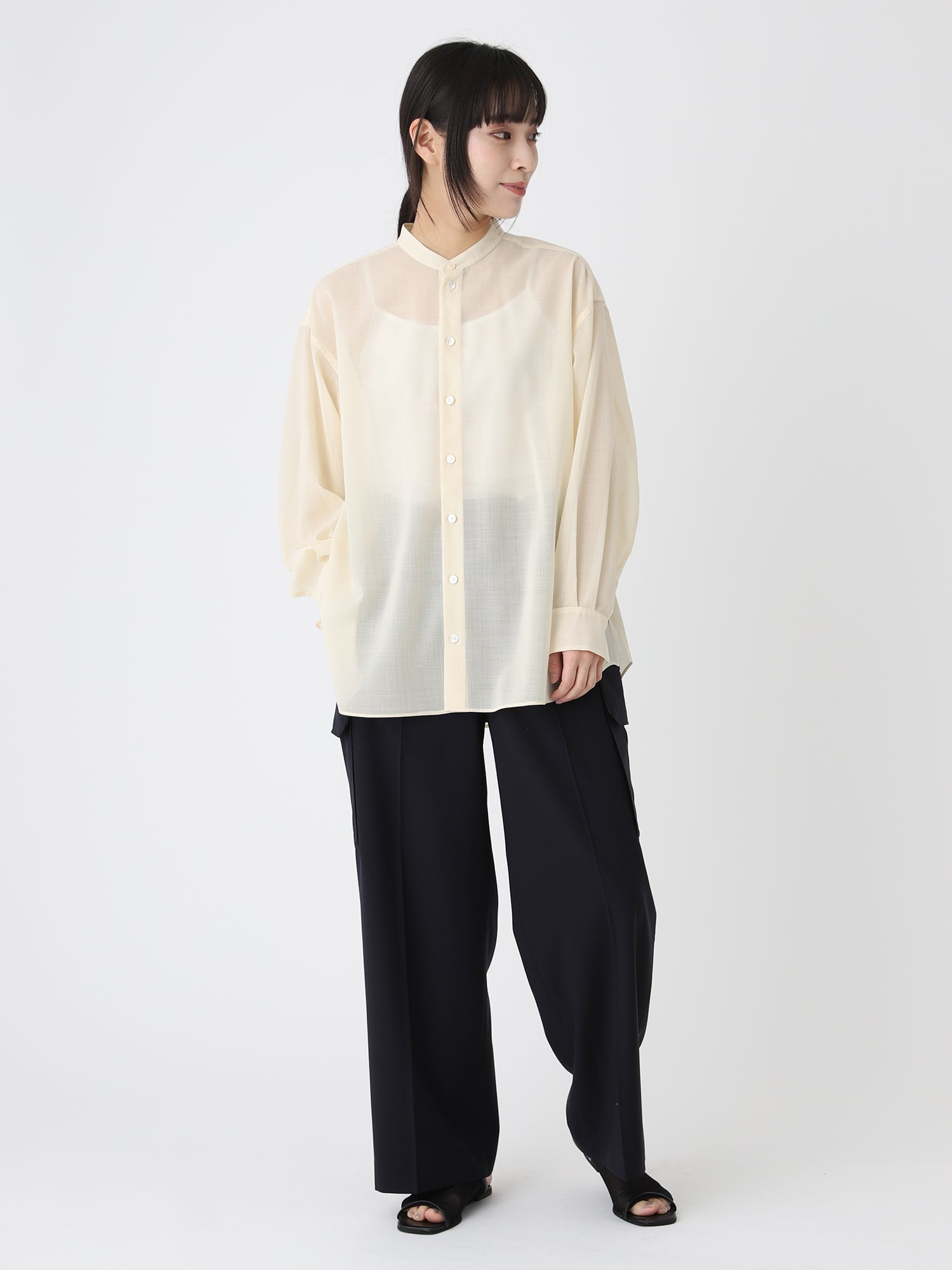 Voile Sheer Shirts<BR>防ぐシワ性に優れたアイテム