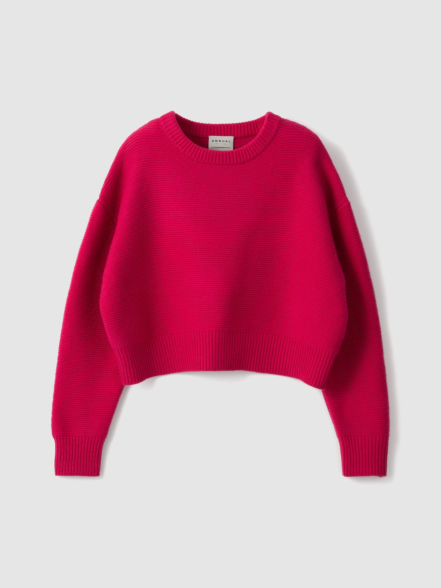 Bi-Color Crew PO<br> Cropped knitwear is a big hit every year